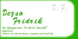 dezso fridrik business card